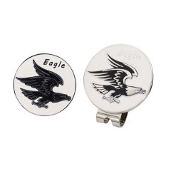 Custom animal golf ball marker hat clip with eagle artwork and metal construction