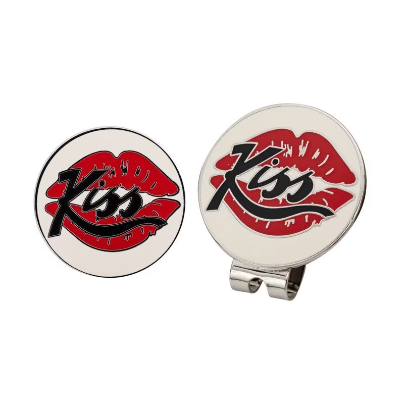Custom novelty golf ball marker with magnetic metal hat clip