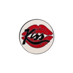 Unique round golf ball marker with colorful enamel lip design