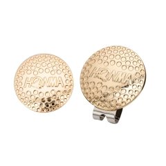Magnetic golf ball marker hat clip with embossed round metal logo marker