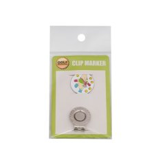Bear golf ball marker with magnetic hat clip and retail packaging