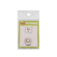 Bunny golf ball marker hat clip set with magnetic clip and retail packaging