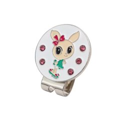 Bling bunny golf ball marker with magnetic hat clip and pink gem accents