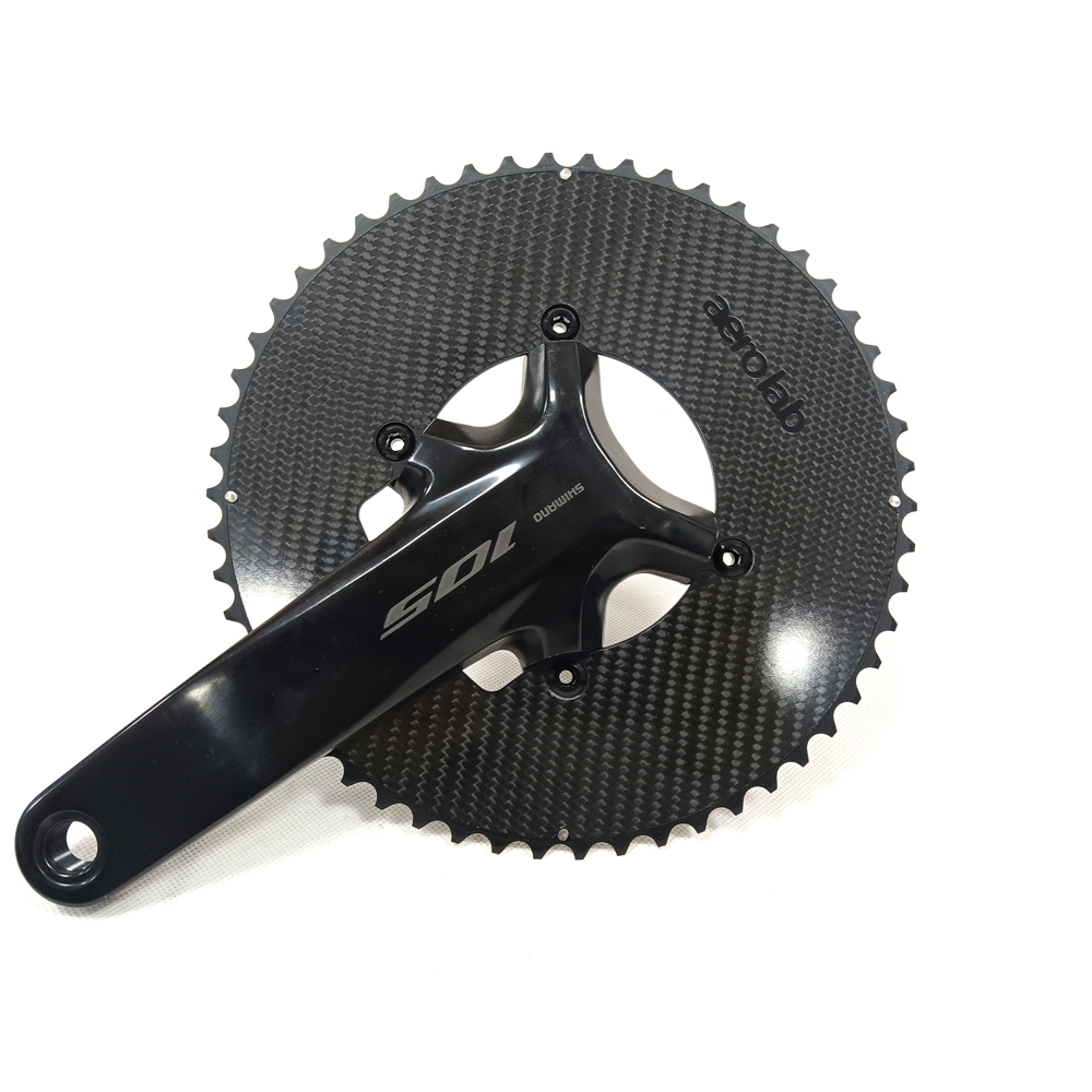 AERO LAB 2X 110BCD Carbon Fiber Chainring Compatible SHIMANO 105 R7100/ULTEGRA R8100/DURA-ACE R9100 R9200，Carbon plate bonded aluminum alloy Chainring