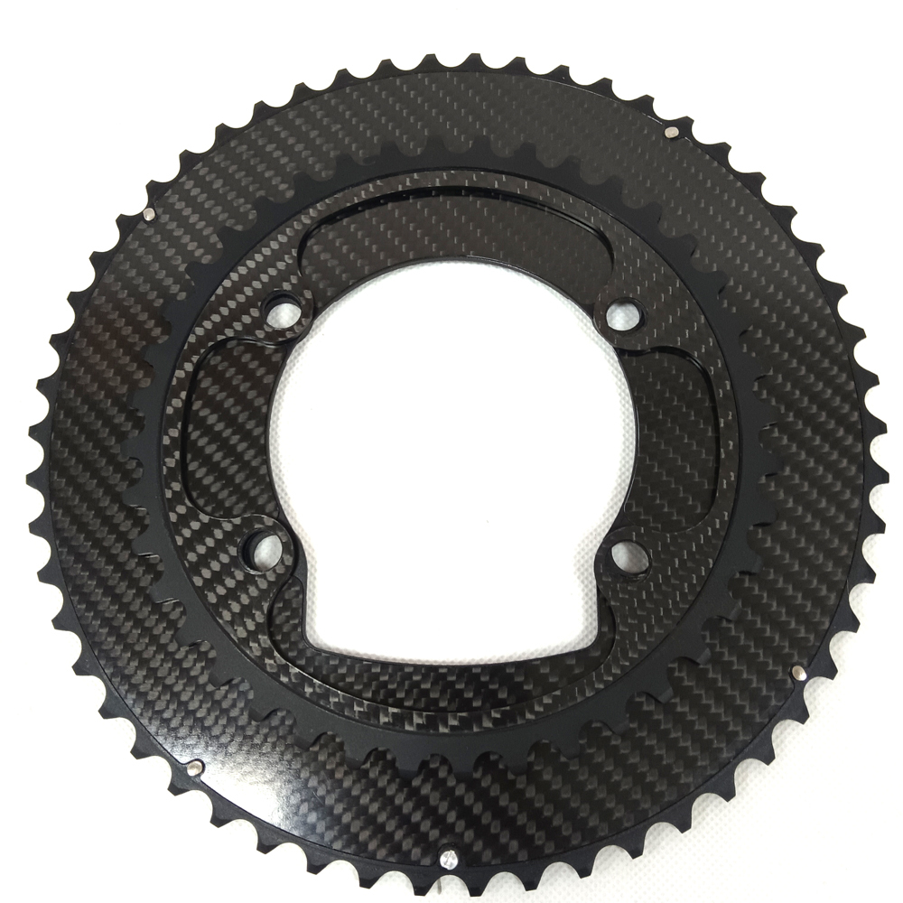 AERO LAB 2X 110BCD Carbon Fiber Chainring Compatible SHIMANO 105 R7100/ULTEGRA R8100/DURA-ACE R9100 R9200，Carbon plate bonded aluminum alloy Chainring