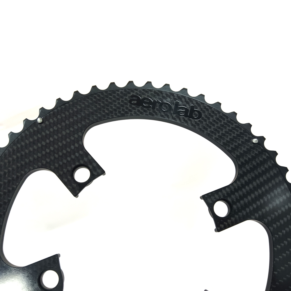 AERO LAB 2X 110BCD Carbon Fiber Ultra light  Chainring 46-34/48-34/50-34/52-36/53-39/54-40T Compatible SHIMANO 105 R7100/ULTEGRA R8100/DURA-ACE R9100 R9200，Carbon plate bonded aluminum alloy Chainring