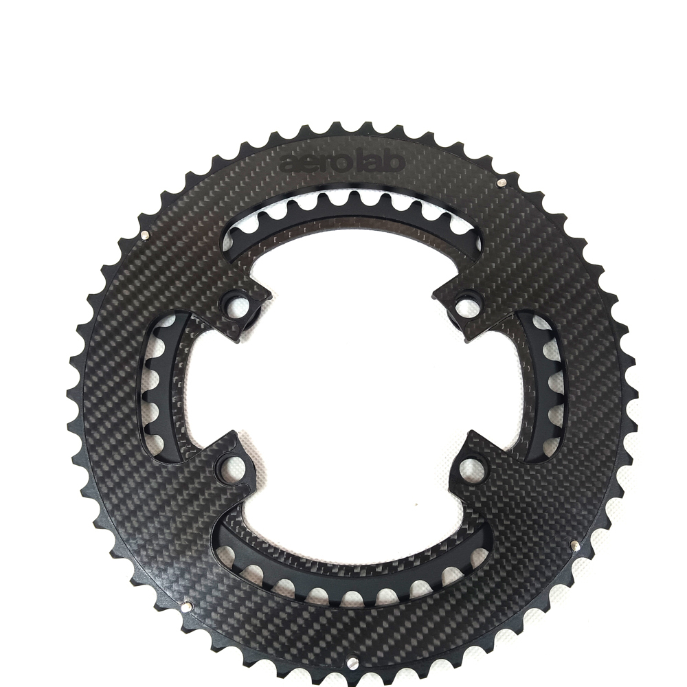 AERO LAB 2X 110BCD Carbon Fiber Ultra light  Chainring 46-34/48-34/50-34/52-36/53-39/54-40T Compatible SHIMANO 105 R7100/ULTEGRA R8100/DURA-ACE R9100 R9200，Carbon plate bonded aluminum alloy Chainring