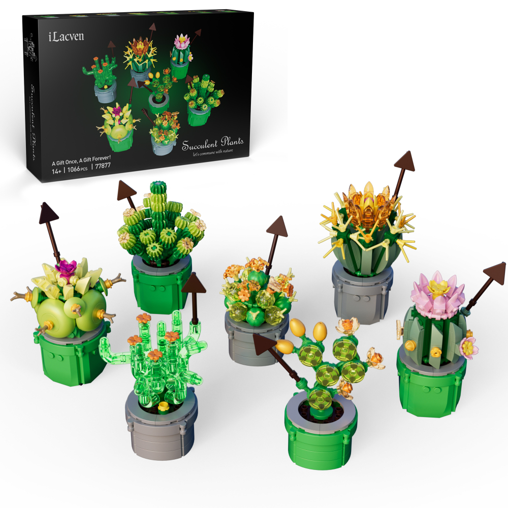 Botanicals Tiny Plants - Artificial, Fake Indoor Plant Building Set for Home, Kitchen, Desk Decoration, Adults Ages 18+ - Gift for Birthdays