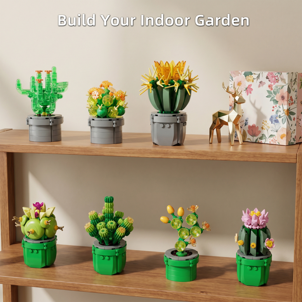 Botanicals Tiny Plants - Artificial, Fake Indoor Plant Building Set for Home, Kitchen, Desk Decoration, Adults Ages 18+ - Gift for Birthdays