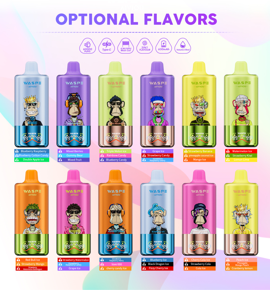 WASPE 3IN1 Ice Mixed Fruits Dual Flavor Disposable Vape, Thick Clouds