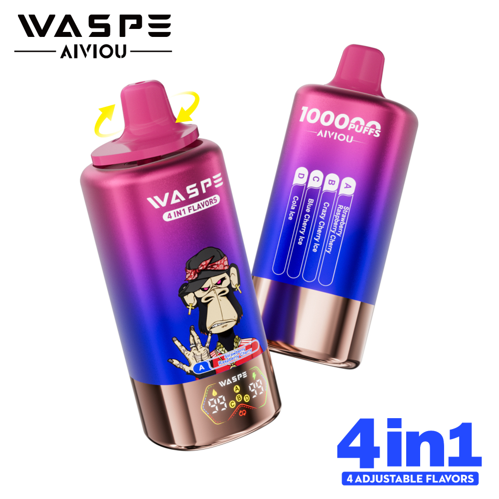 WASPE 4IN1 Dual Flavor Switch Disposable Vape, Multi Fruits Mixed Vapor Experience, Up to 100k Puffs