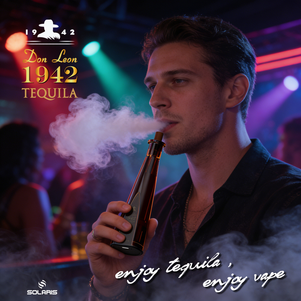 1942 Tequila Bottle-Shape Disposable Vape, LED Screen, 30,000 Puffs