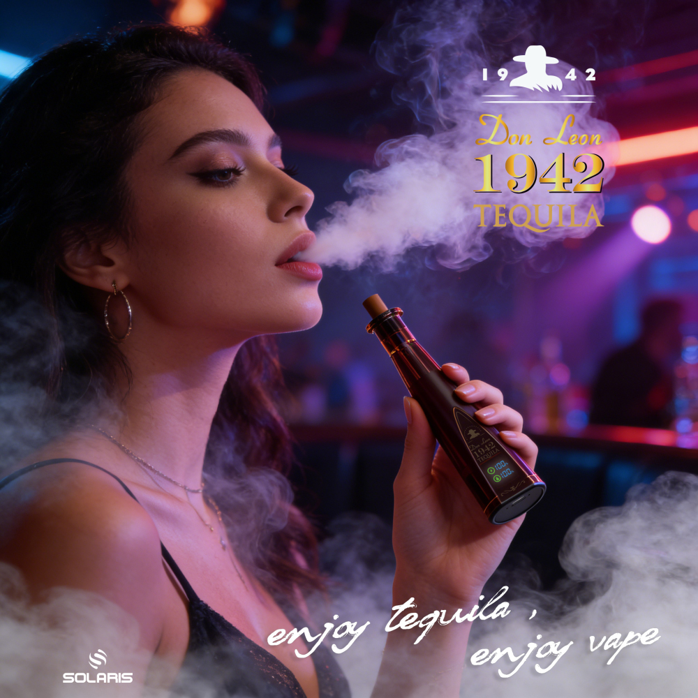 1942 Tequila Bottle-Shape Disposable Vape, LED Screen, 30,000 Puffs