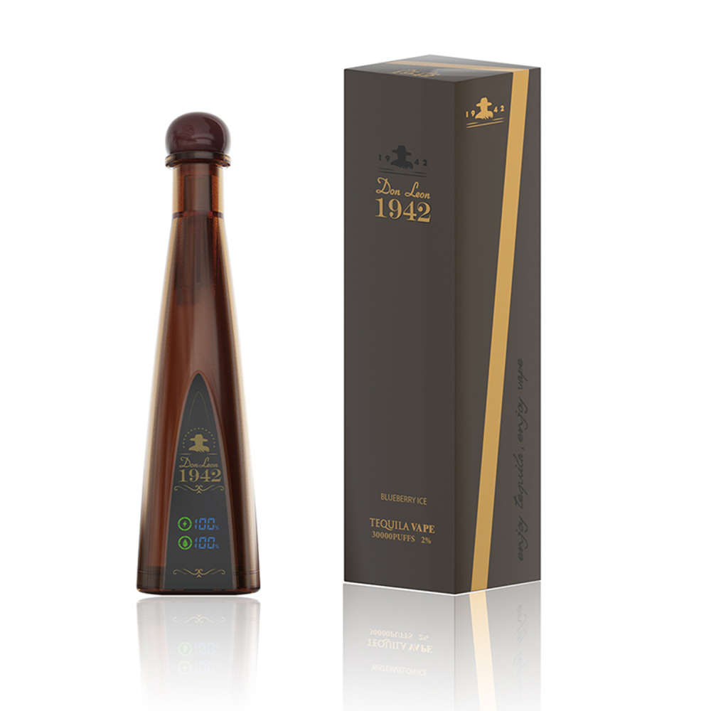 1942 Tequila Bottle-Shape Disposable Vape, LED Screen, 30,000 Puffs