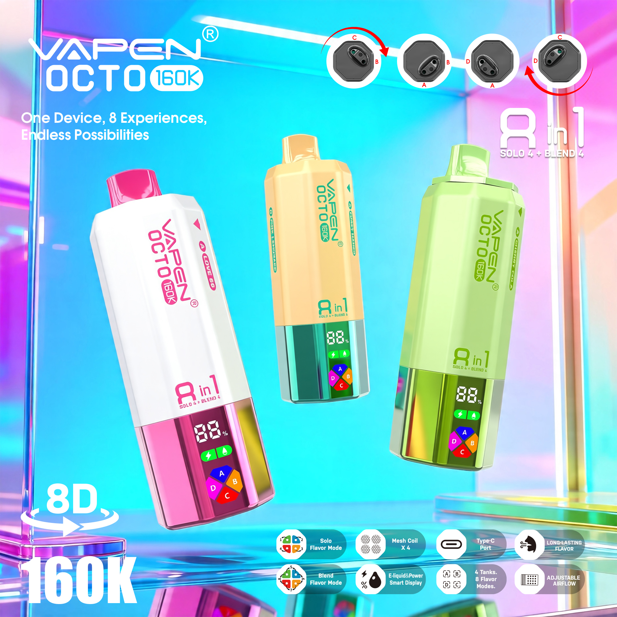 VAPEN OCTO 160K 8IN1 pufss