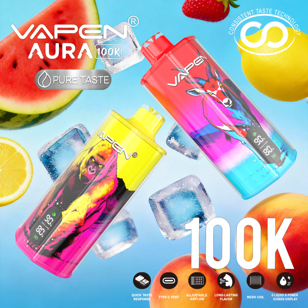 vapen disposable AURA 100K puffs Select Flavor ::Geekbull Ice SMOK Fetch Mini 40W F: Lime