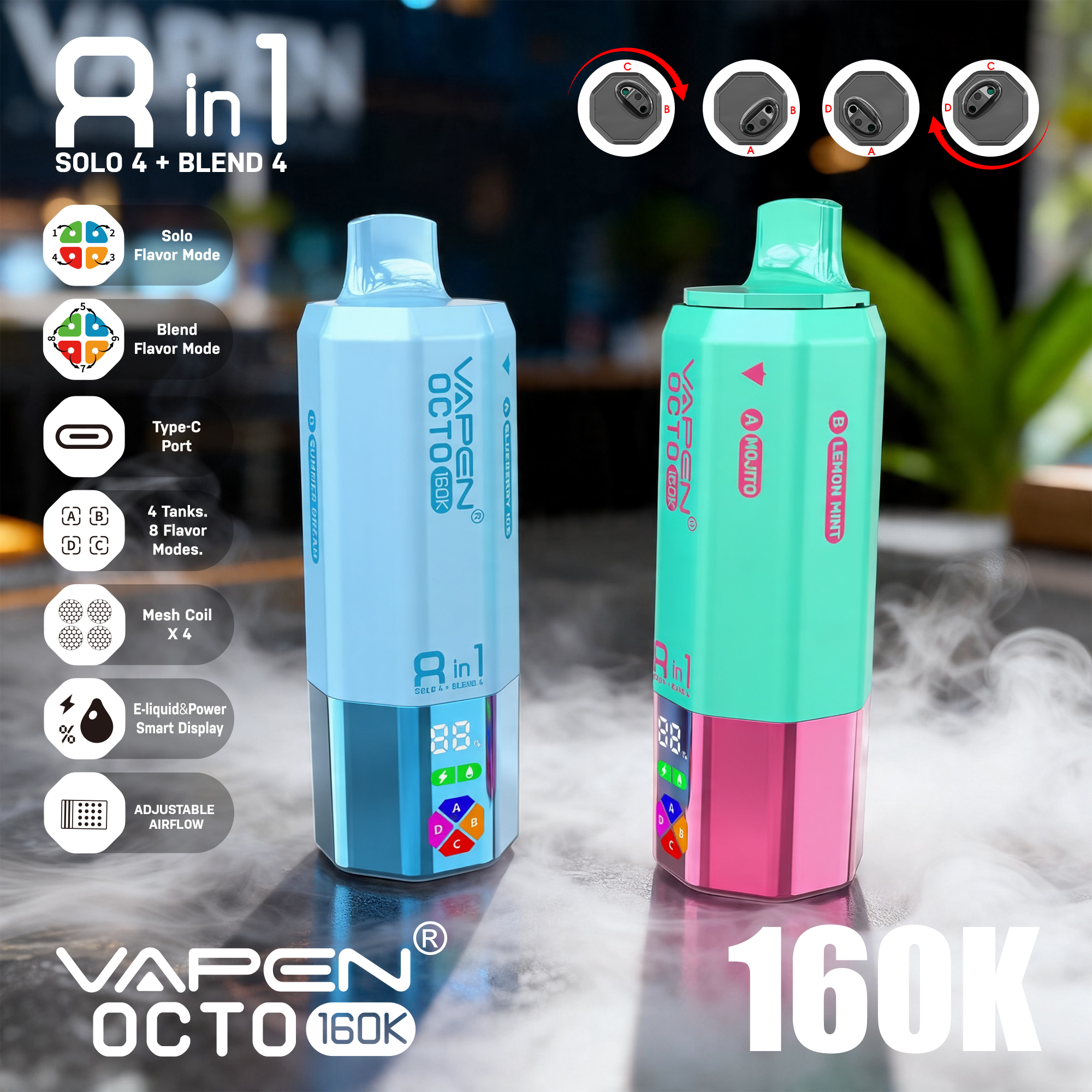 VAPEN OCTO 160K 8IN1 pufss