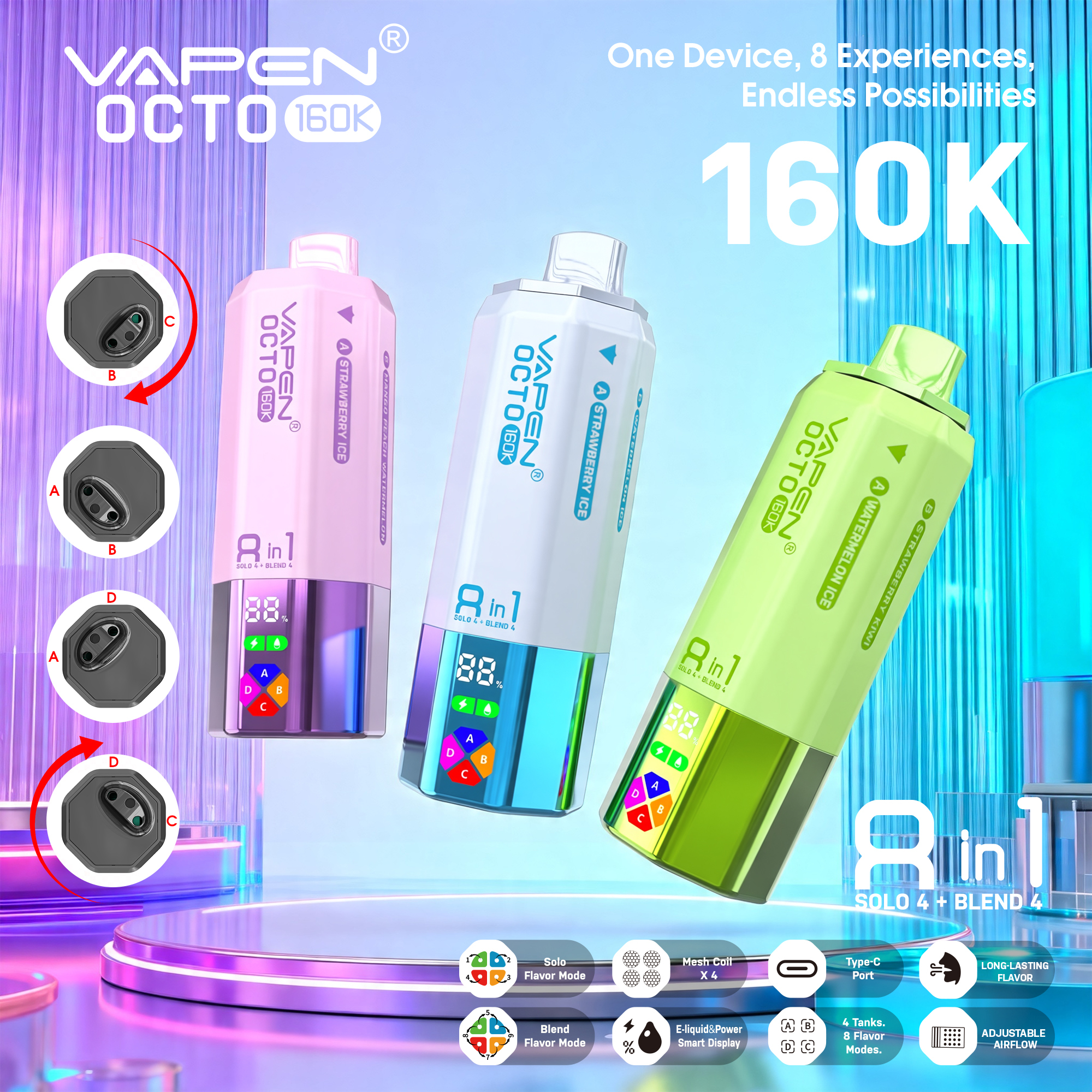 VAPEN OCTO 160K 8IN1 pufss
