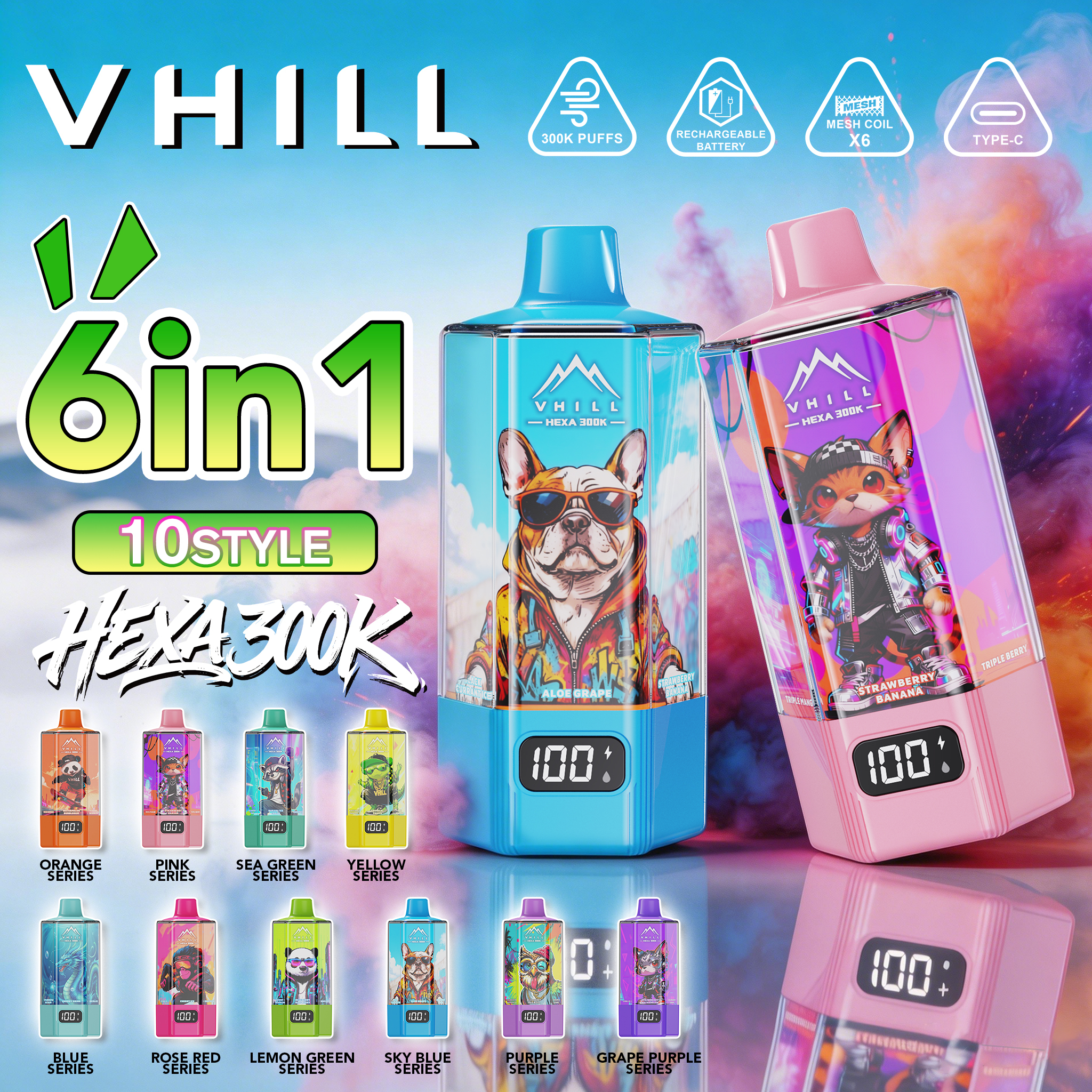 VHILL HEXA 300K Pufss