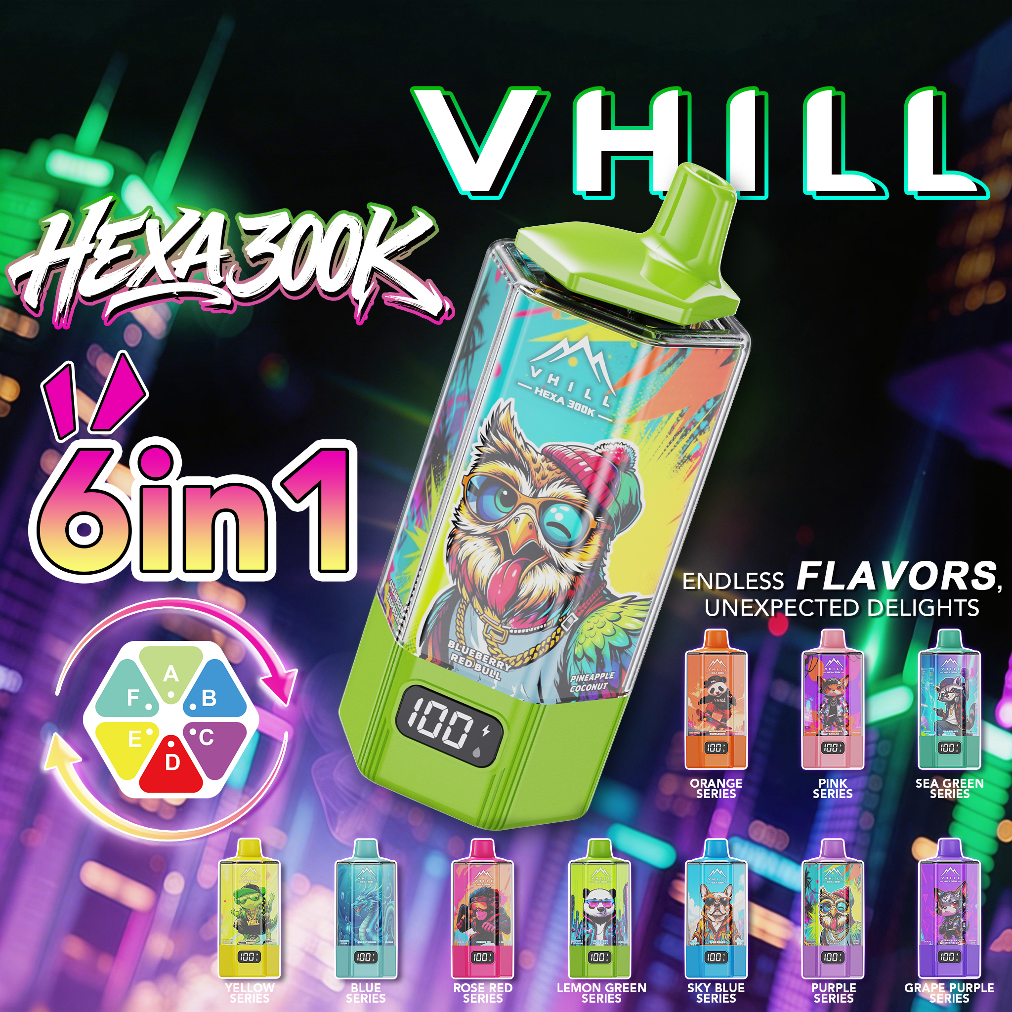 VHILL HEXA 300K Pufss