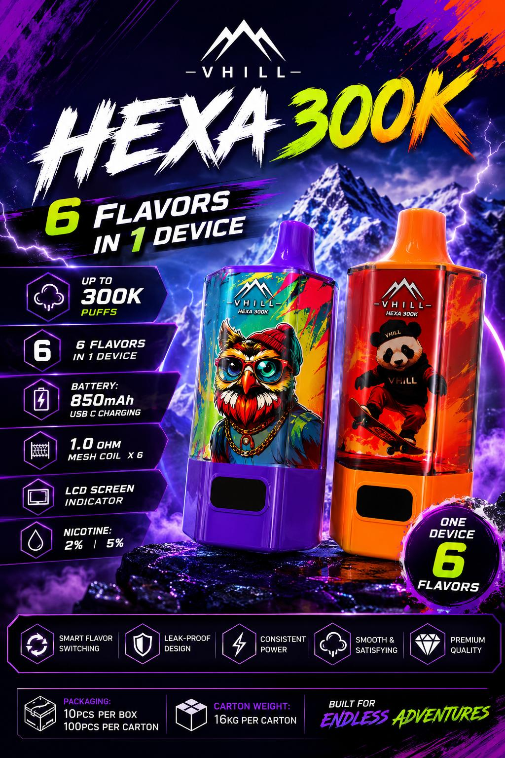 VHILL HEXA 300K Pufss
