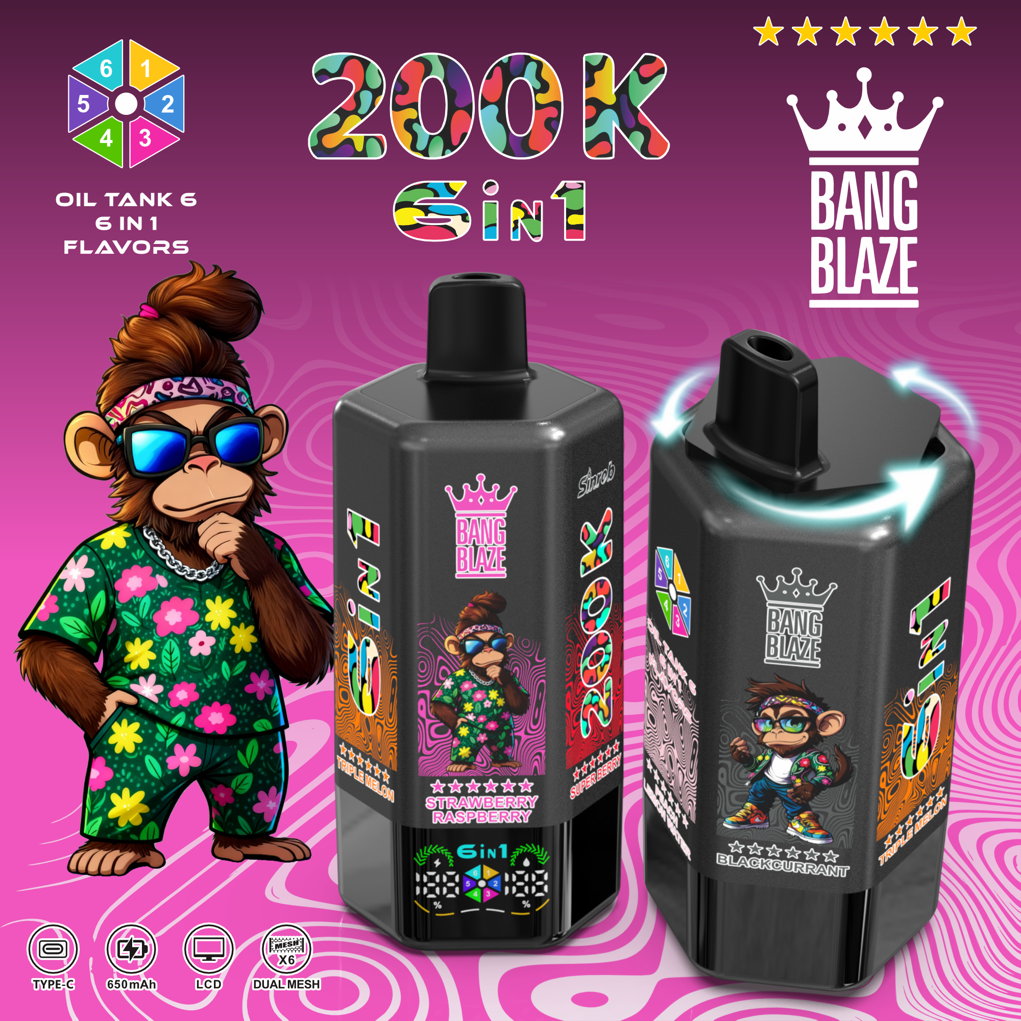 BANG BLAZE 200K 6in1 pufss