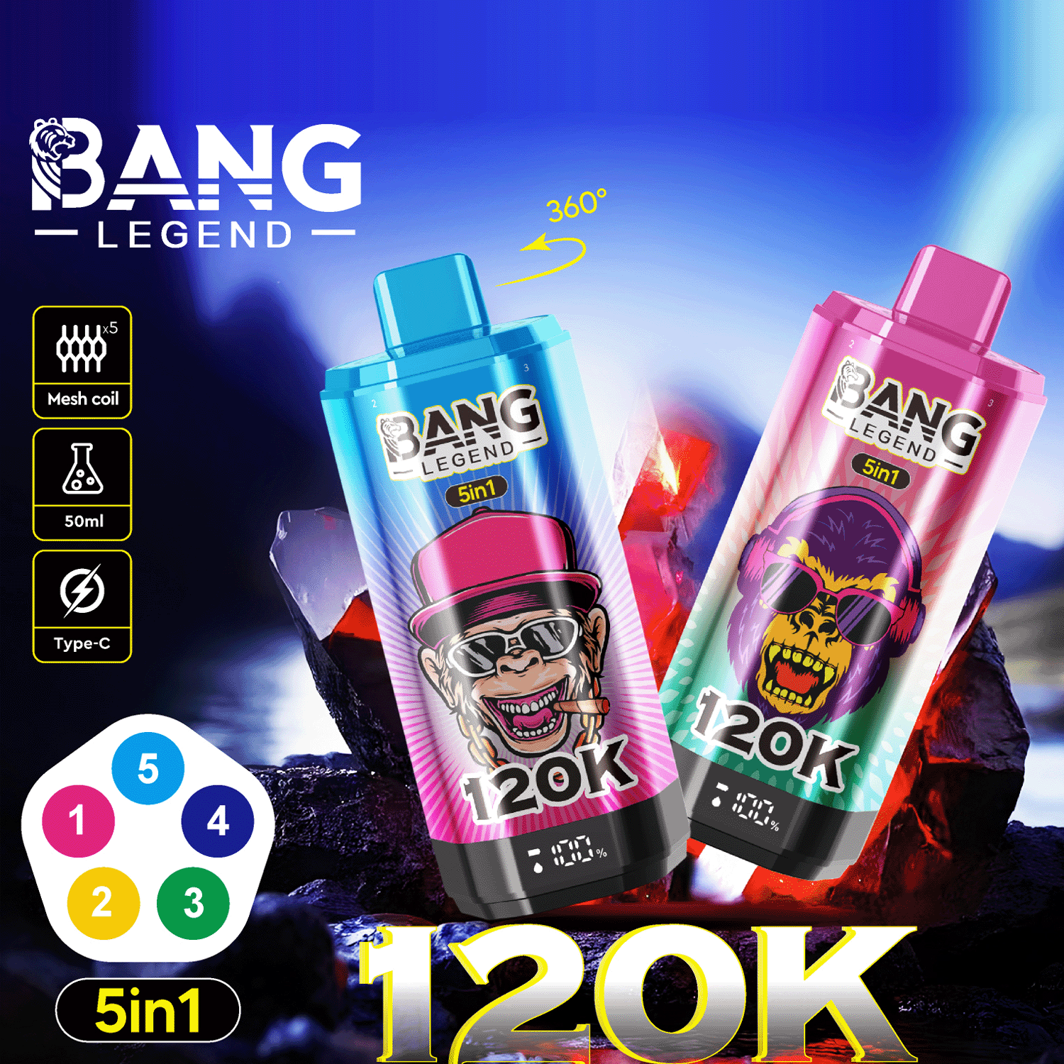 Bang Legend 120k puffs 5in1