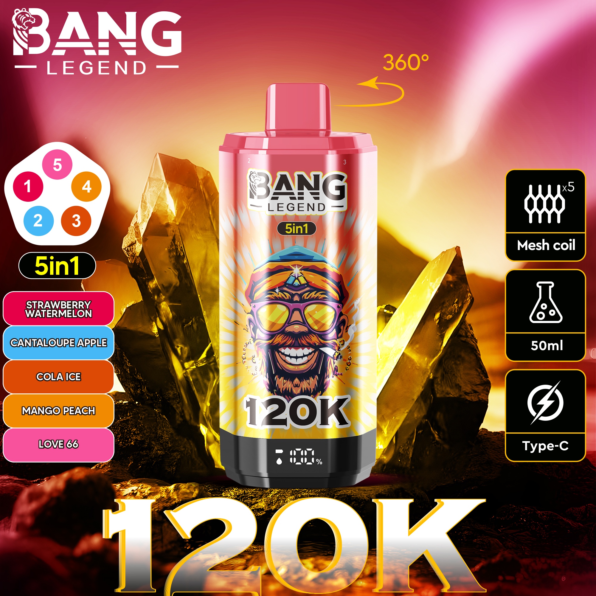 Bang Legend 120k puffs 5in1
