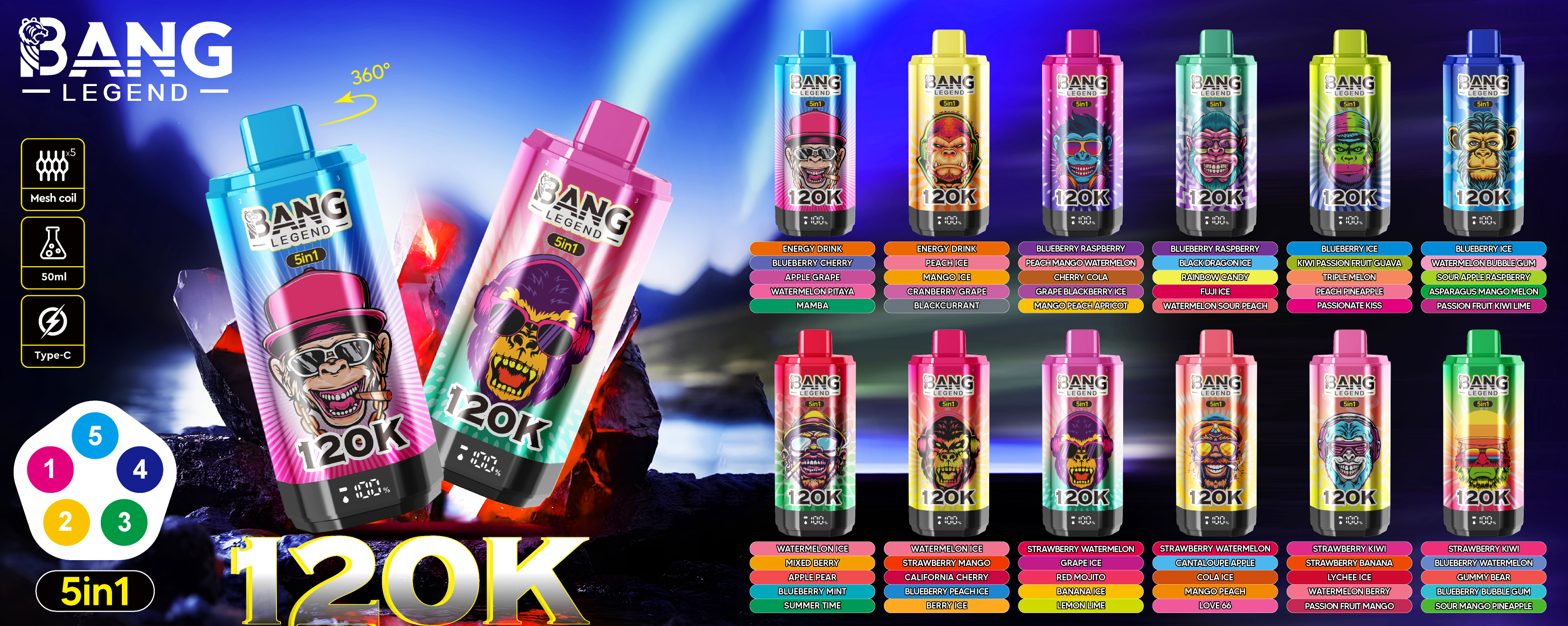 Bang Legend 120k puffs 5in1