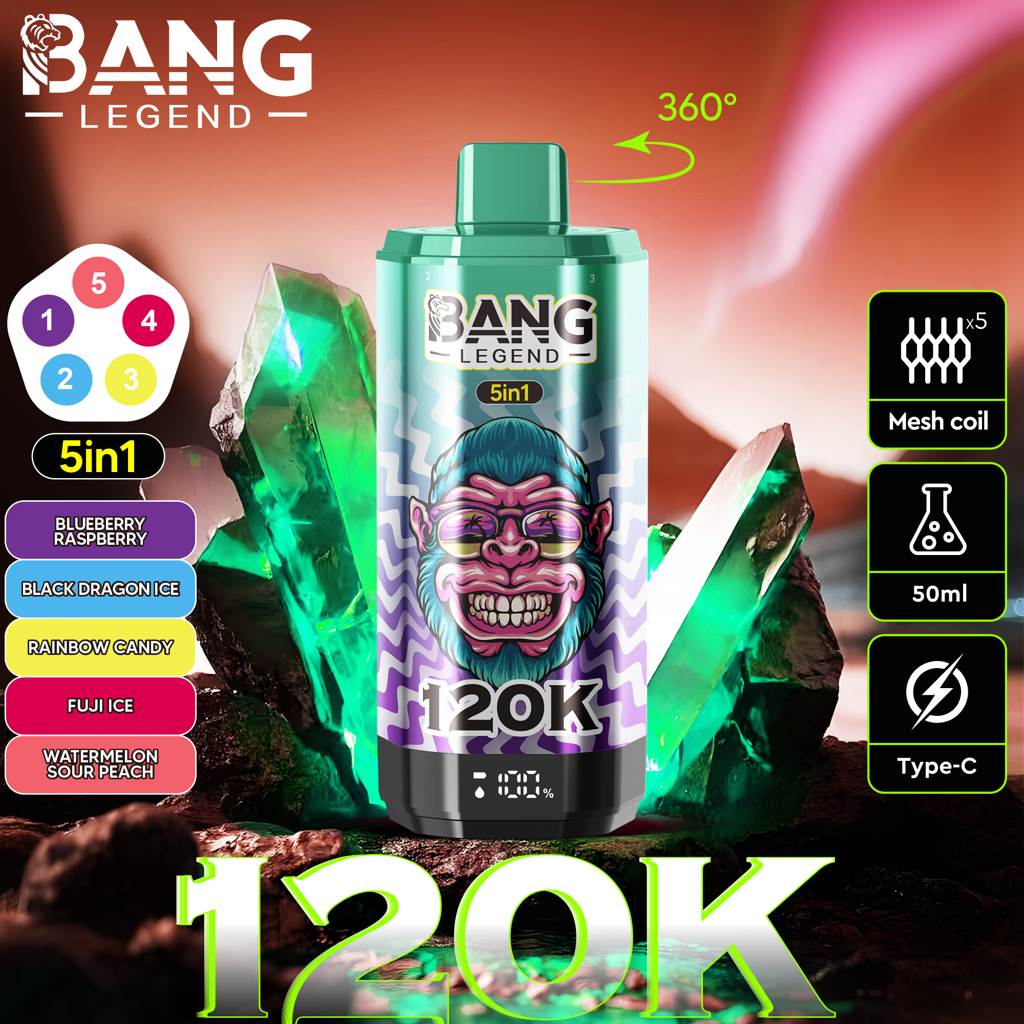 Bang Legend 120k puffs 5in1