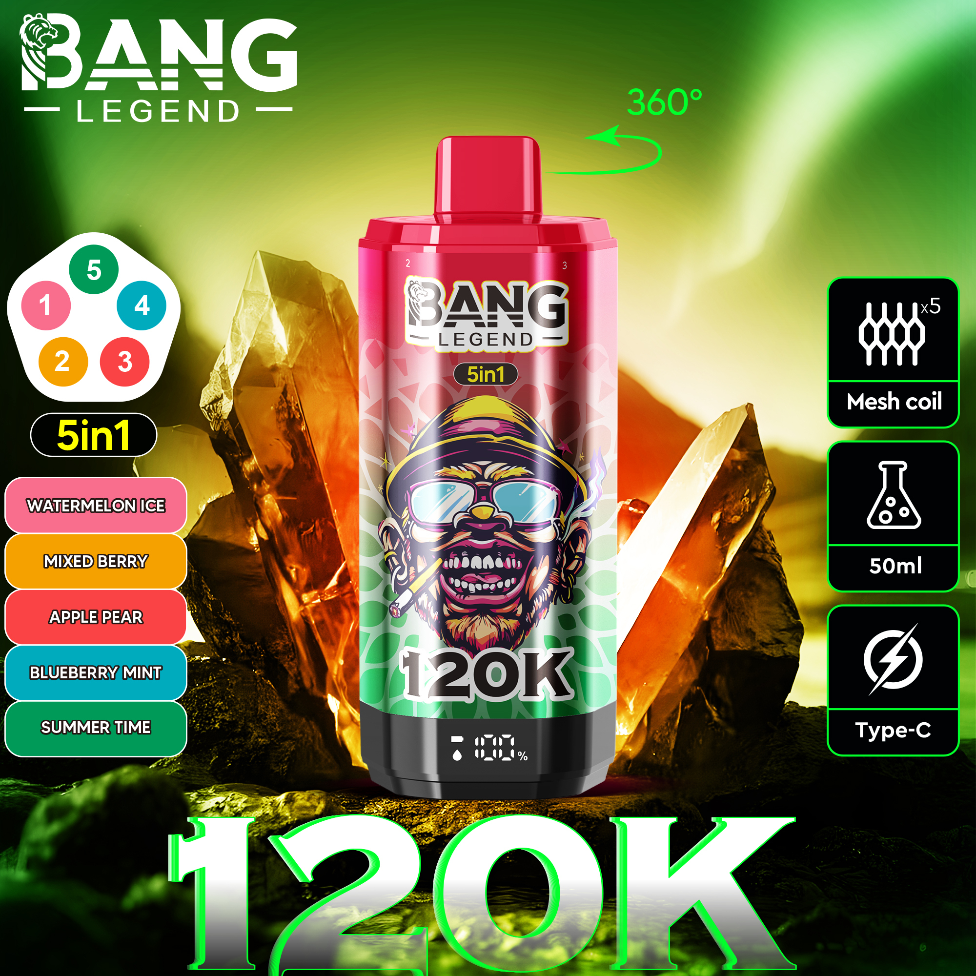 Bang Legend 120k puffs 5in1