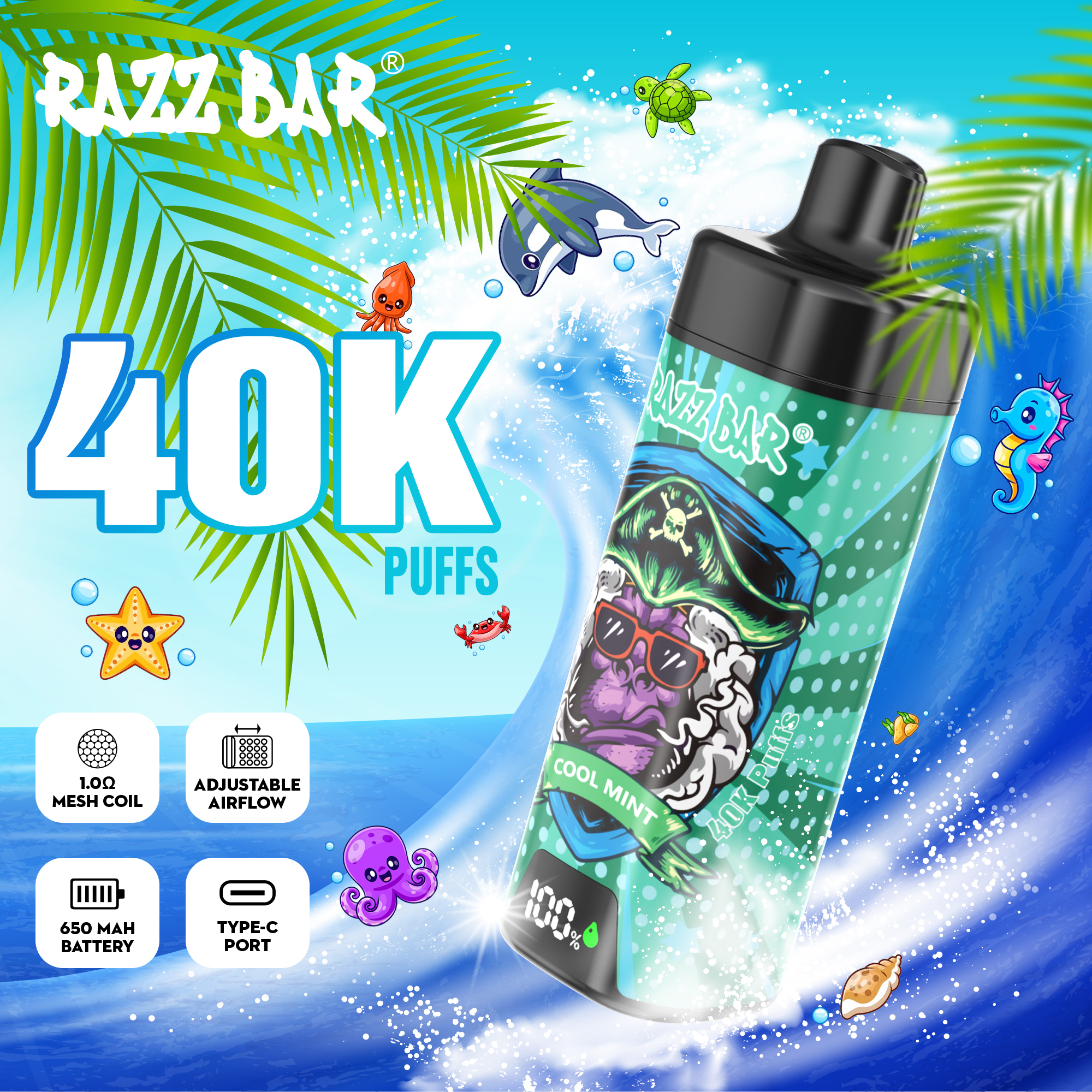 RAZZ BAR With Screen 40K PUFFS