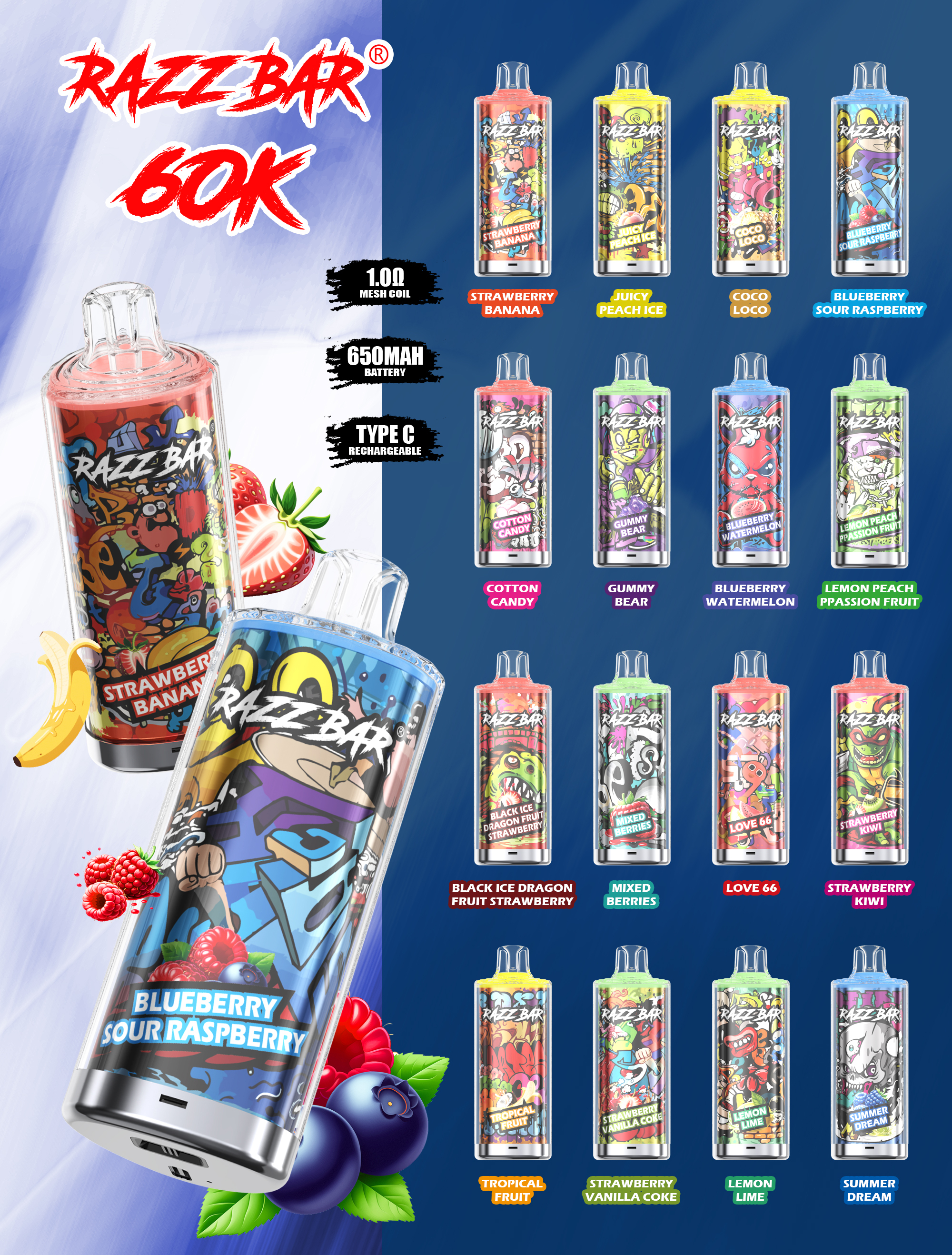 RAZZ BAR 60k PUFFS Crystal