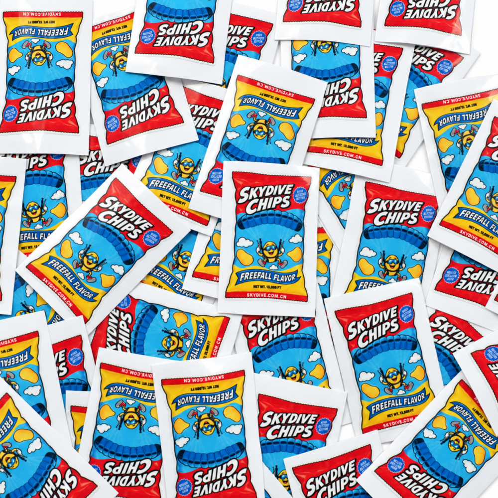 Skydive Chips Sticker 5*7.6