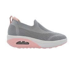 Shoetake Women Gray Pink Slip On Walking Sneakers Comfort Breathable Air Cushion Casual Sport Shoes,SHOETAKE FOOTWEAR,Shoetake Women Gray Pink Slip On Walking Sneakers Comfort Breathable Air Cushion Casual Sport Shoes