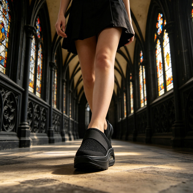 Shoetake Women Black Color Breathable Slip On Walking Sneakers Soft Air Cushion Casual Walking Sneakers,SHOETAKE FOOTWEAR,Shoetake Women Black Color Breathable Slip On Walking Sneakers Soft Air Cushion Casual Walking Sneakers