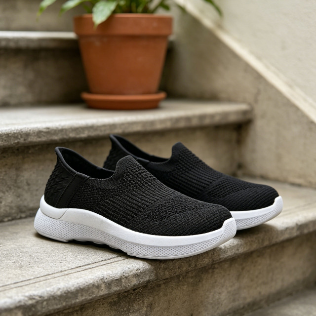 Shoetake Women Knitted Mesh Uppers Breathable Slip On Walking Sneakers Soft and Comfortable EVA Outsole,SHOETAKE FOOTWEAR,Shoetake Women Knitted Mesh Uppers Breathable Slip On Walking Sneakers Soft and Comfortable EVA Outsole