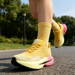 Shoetake Yellow Pink Fashion Thick Sole Platform Casual Running Sneakers Women,SHOETAKE FOOTWEAR,Shoetake Yellow Pink Fashion Thick Sole Platform Casual Running Sneakers Women