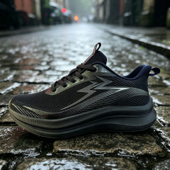 Shoetake Dark Black Breathable High Elastic Athletic Running Training Sneakers Men,SHOETAKE FOOTWEAR,Shoetake Dark Black Breathable High Elastic Athletic Running Training Sneakers Men