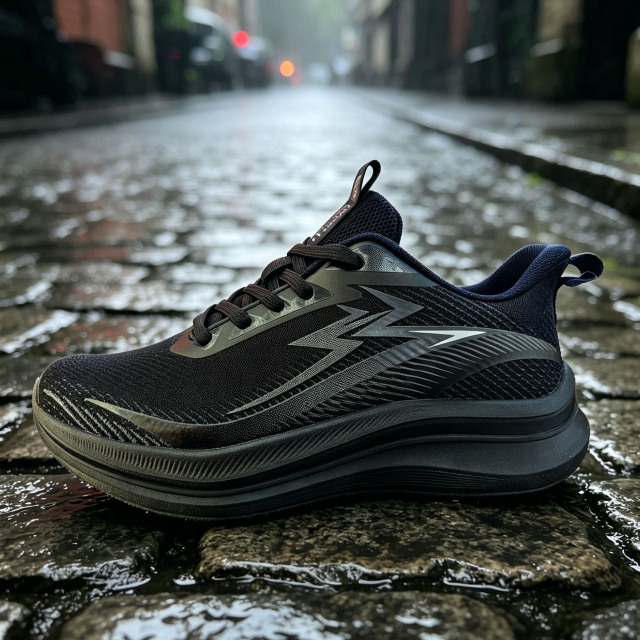 Shoetake Dark Black Breathable High Elastic Athletic Running Training Sneakers Men,SHOETAKE FOOTWEAR,Shoetake Dark Black Breathable High Elastic Athletic Running Training Sneakers Men