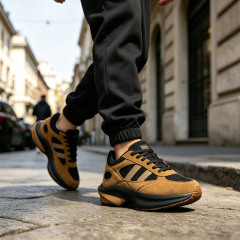 Shoetake Brown Black Running Shoes Warm Casual Athletic Sneakers for Men,SHOETAKE FOOTWEAR,Shoetake Brown Black Running Shoes Warm Casual Athletic Sneakers for Men