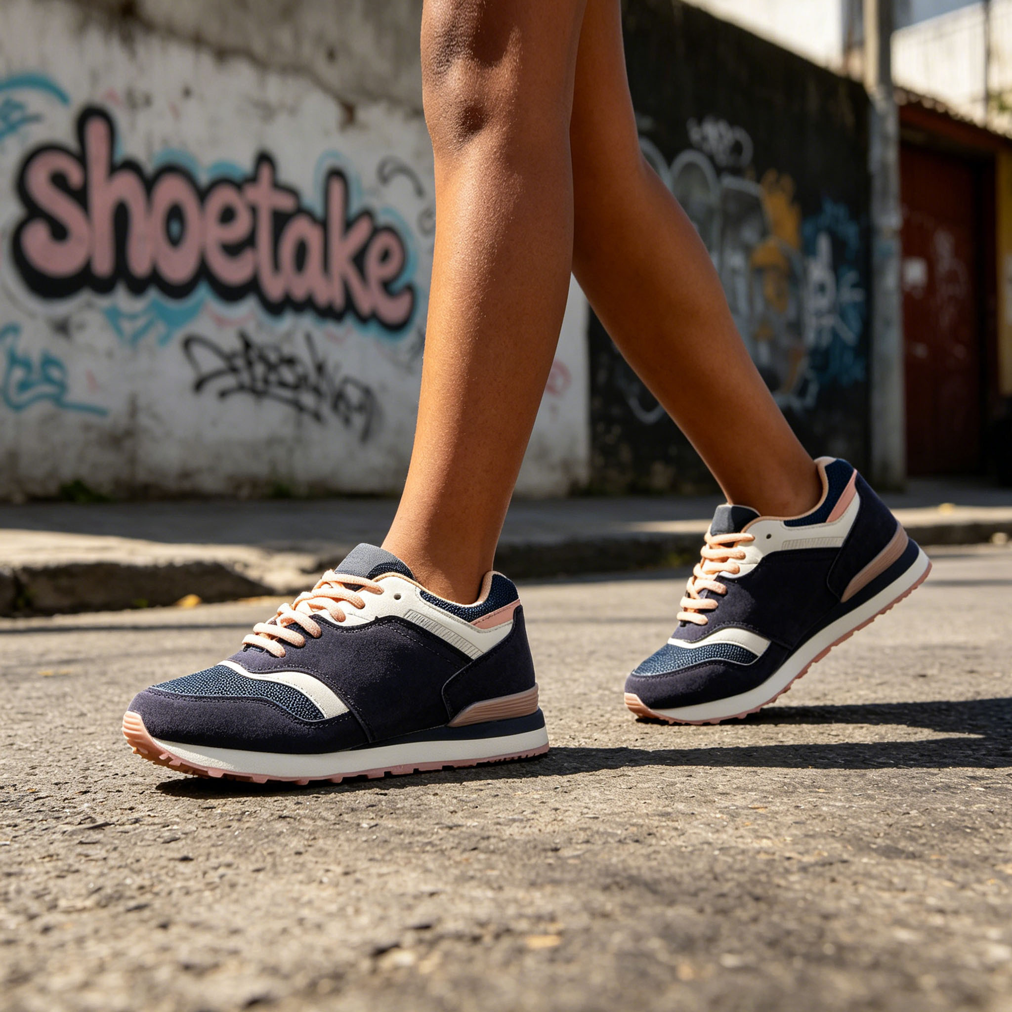 Shoetake Women's Navy Pink Casual Street Running Shoes Unique Breathable Athletic Sneakers for Ladies,SHOETAKE FOOTWEAR,Shoetake Women's Navy Pink Casual Street Running Shoes Unique Breathable Athletic Sneakers for Ladies