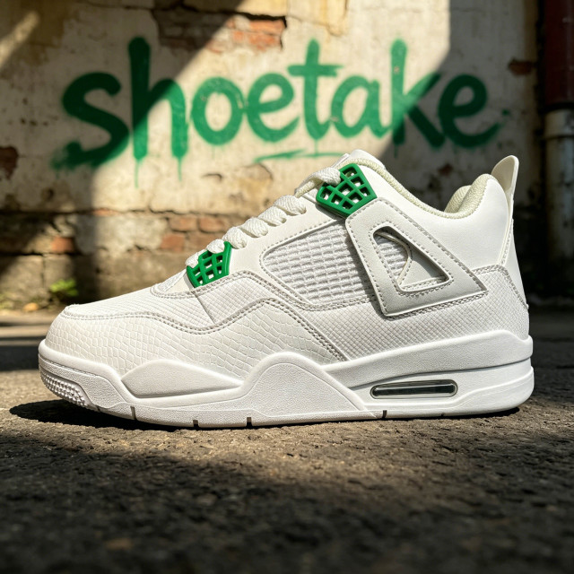 Shoetake White Green Minimalist Retro Basketball Sneakers Breathable Mesh Shoes for Men,SHOETAKE FOOTWEAR,Shoetake White Green Minimalist Retro Basketball Sneakers Breathable Mesh Shoes for Men