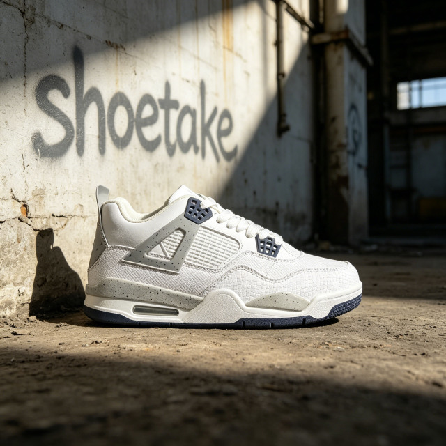 Shoetake White Grey Navy Retro Basketball Sneakers Air Cushion Comfort Shoes Available to Cusomize,SHOETAKE FOOTWEAR,Shoetake White Grey Navy Retro Basketball Sneakers Air Cushion Comfort Shoes Available to Cusomize
