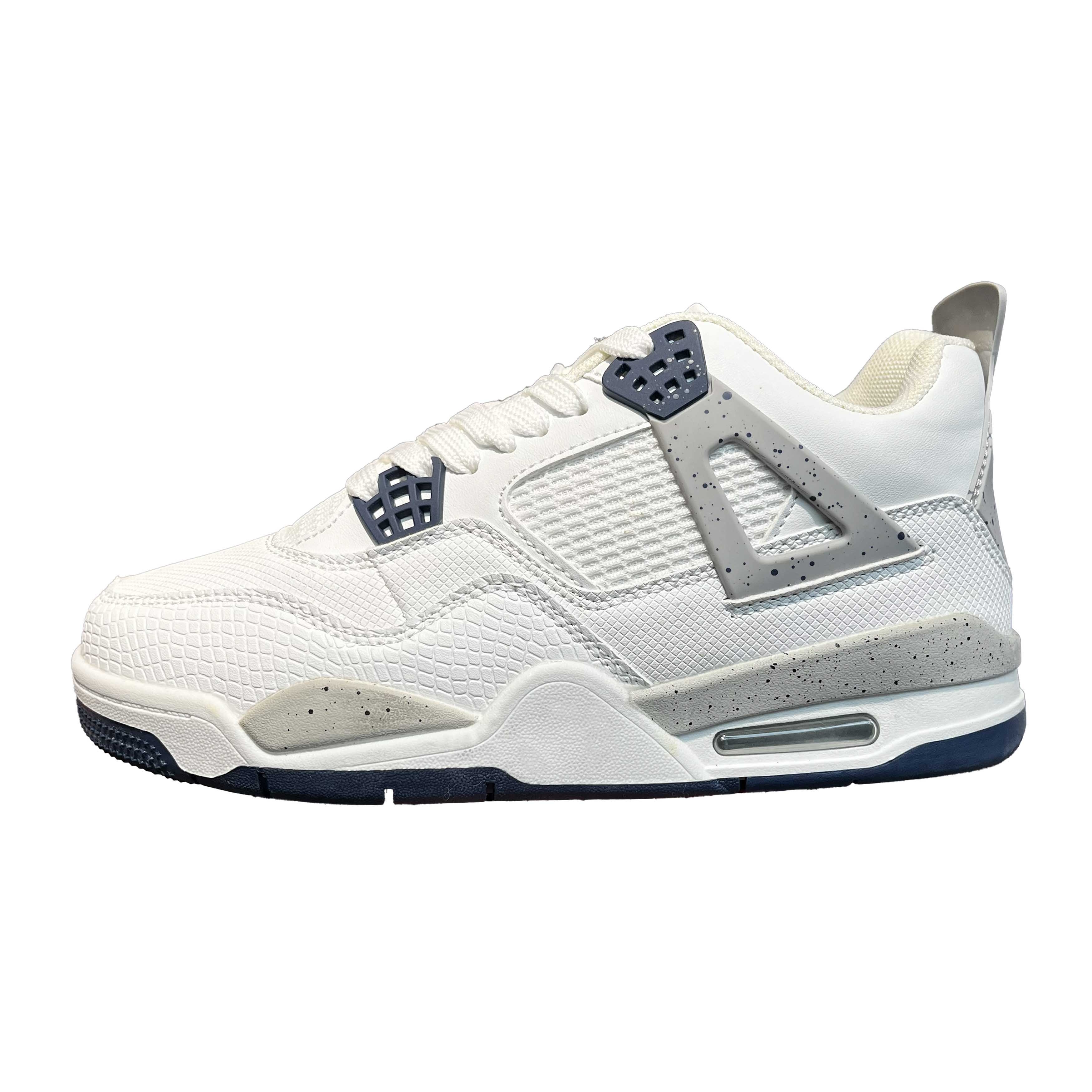 Shoetake White Grey Navy Retro Basketball Sneakers Air Cushion Comfort Shoes Available to Cusomize,SHOETAKE FOOTWEAR,Shoetake White Grey Navy Retro Basketball Sneakers Air Cushion Comfort Shoes Available to Cusomize