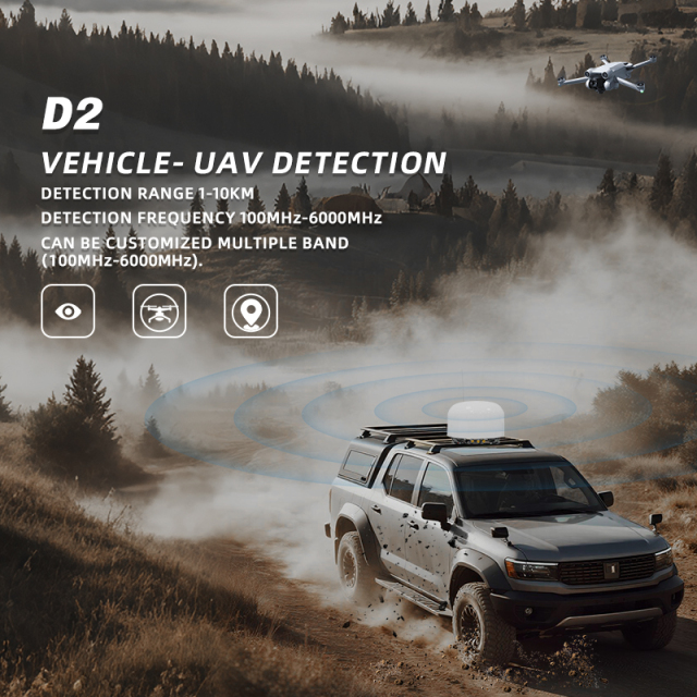 Long-Range Drone Detector 5km D2 UAV Detection System IP65 Water Resistant 100MHz-6000MHz Frequency Public Places,Your low-altitude defense expert,Long-Range Drone Detector 5km D2 UAV Detection System IP65 Water Resistant 100MHz-6000MHz Frequency Public Places