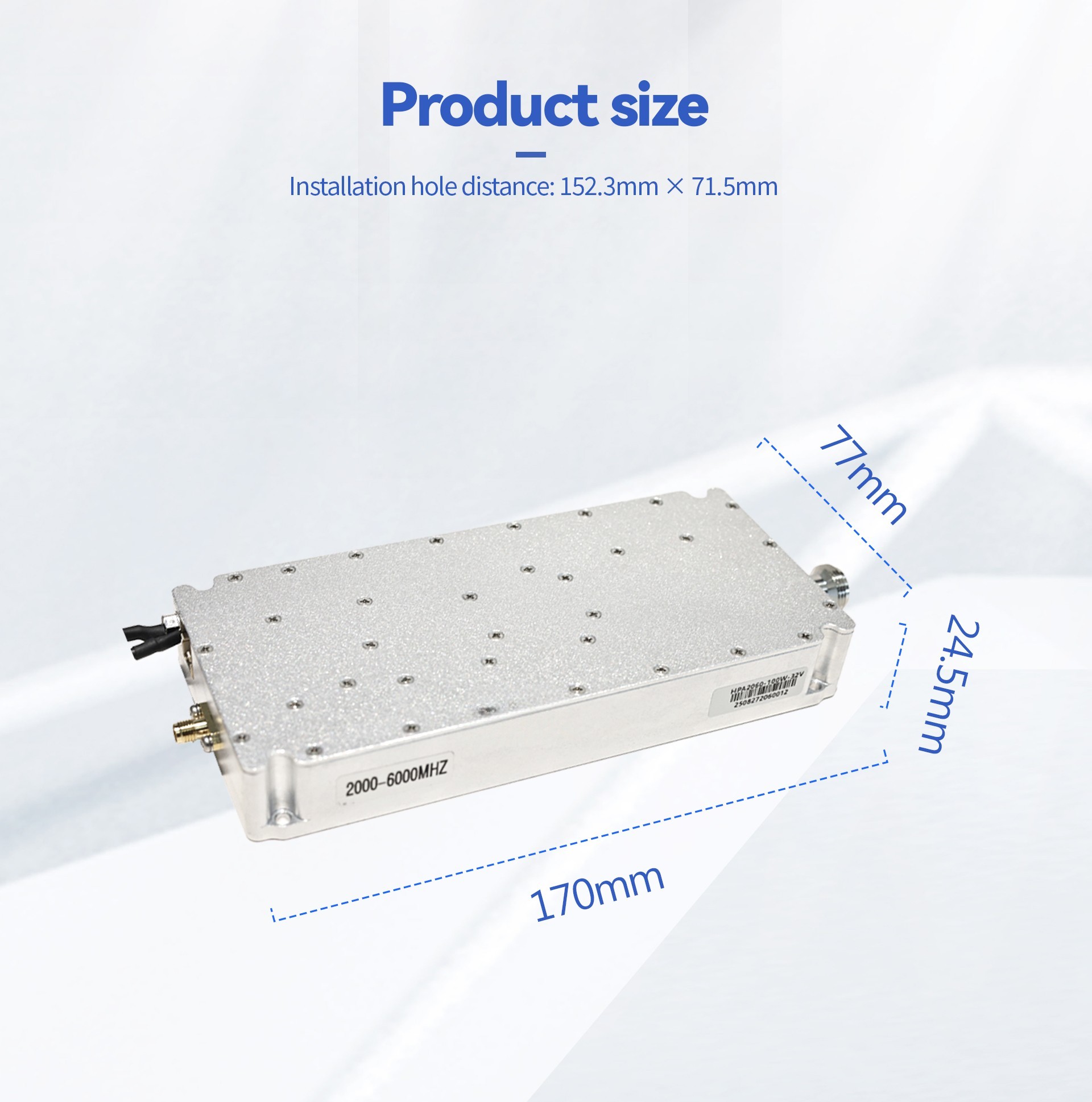 100W 2000-6000MHz Ultra-Wideband Anti-FPV Amplifier  RF Module for Active UAV Defense Systems,Your low-altitude defense expert,100W 2000-6000MHz Ultra-Wideband Anti-FPV Amplifier  RF Module for Active UAV Defense Systems