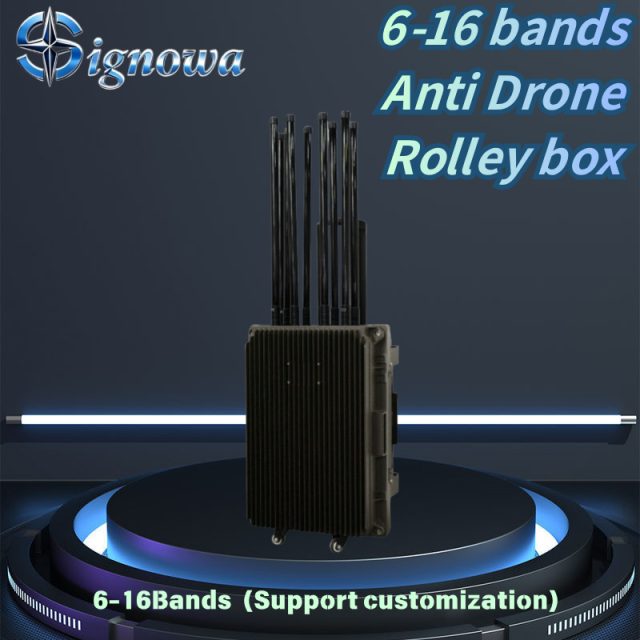 100Mhz-6Ghz 6-16 Bands Rolley box drone countermeasure equipment,Your low-altitude defense expert,100Mhz-6Ghz 6-16 Bands Rolley box drone countermeasure equipment