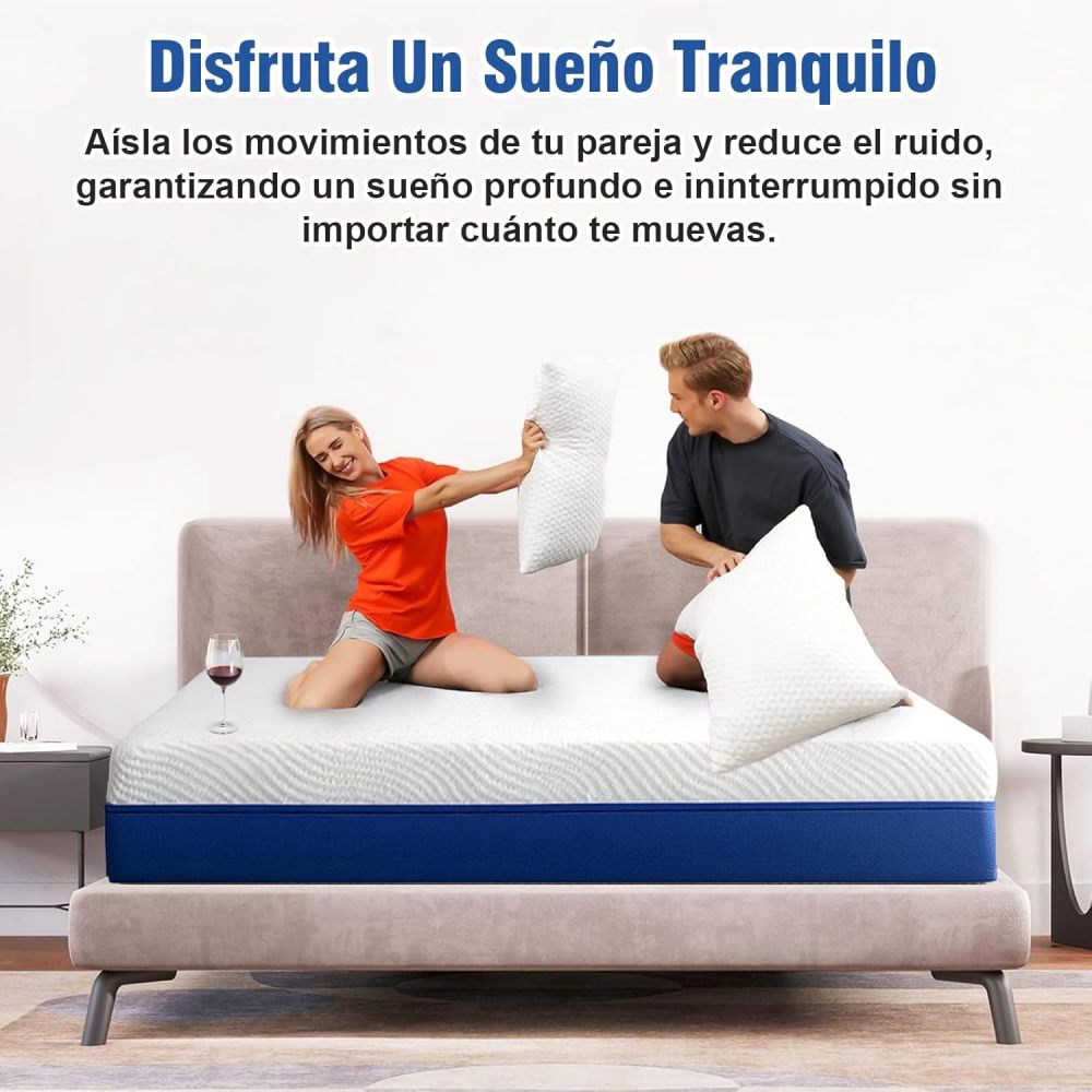 WELIKERA Queen Size Memory Foam Mattress with Cooling Gel 25 cm – Back Pain Relief, Cool Sleep, CertiPUR-US Certified, Removable Fiberglass-Free Cover
