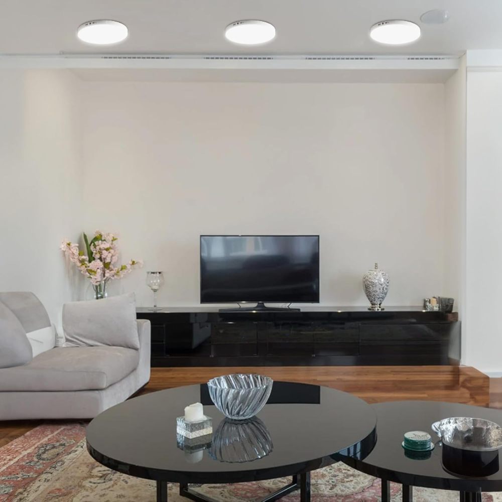 Pack of 5 LED Ceiling Lights, 18W, Non-Dimmable, Integrated LED, Indoor Lighting, Surface Mounted on Ceiling